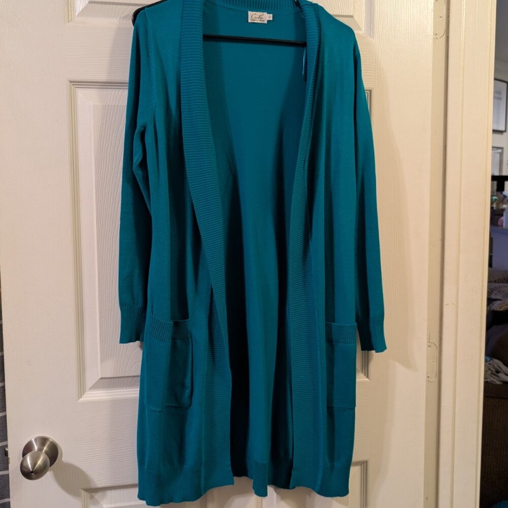 Large - Cielo - Teal Cardigan